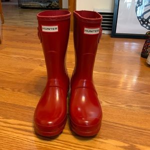Red Hunter Boots Size 7